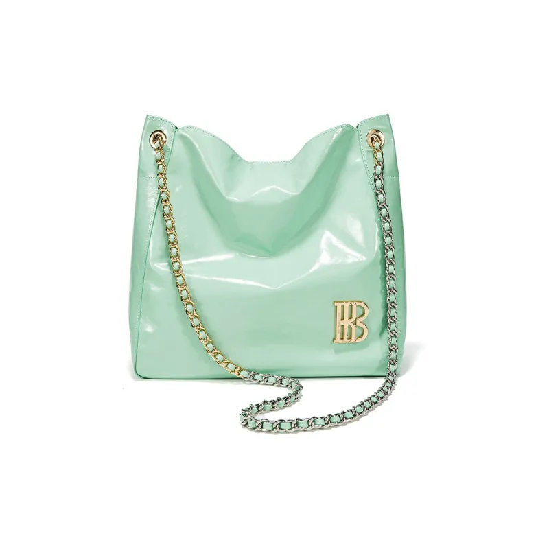 BOSSSUNWEN Italy Imports Cowhides Shoulder Bag Women's Silver/Lake Blue-8