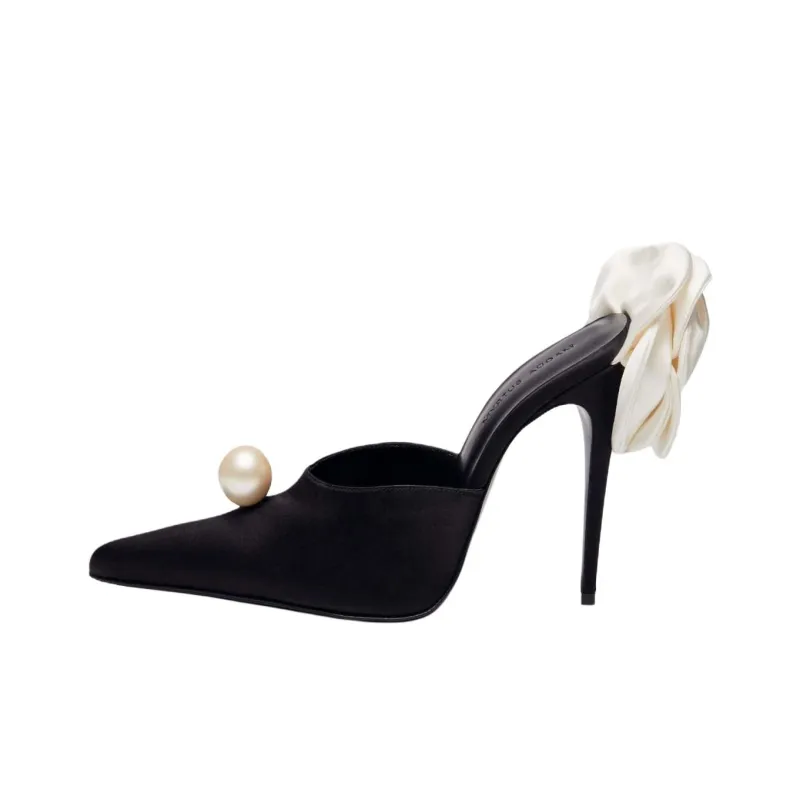MAGDA BUTRYM Closed Toe Slippers 11cm Women's Black-0