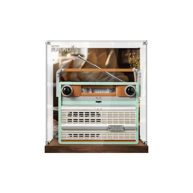 LIGHT YOUR BRICKS LeiYiBai Compatibility Building Block 10334 Vintage Radio Display Case Model Accessories-1