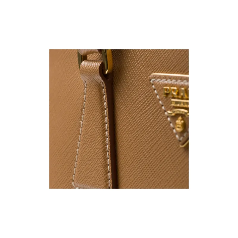 PRADA Galleria Killer Bag Leather Shoulder Bag Crossbody Bag Handbag Small Size Women's Brown-4