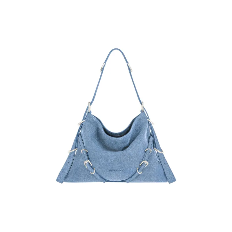 Givenchy Voyou Denim Handbag, Shoulder Bag Women's Medium Blue-0