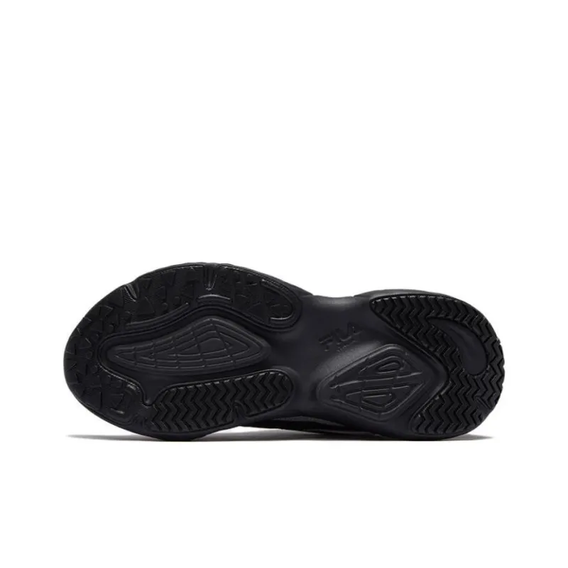 FILA FUSION Conch D Cushioning Breathable Low Top Casual Running Shoes Women's Black Silver-4