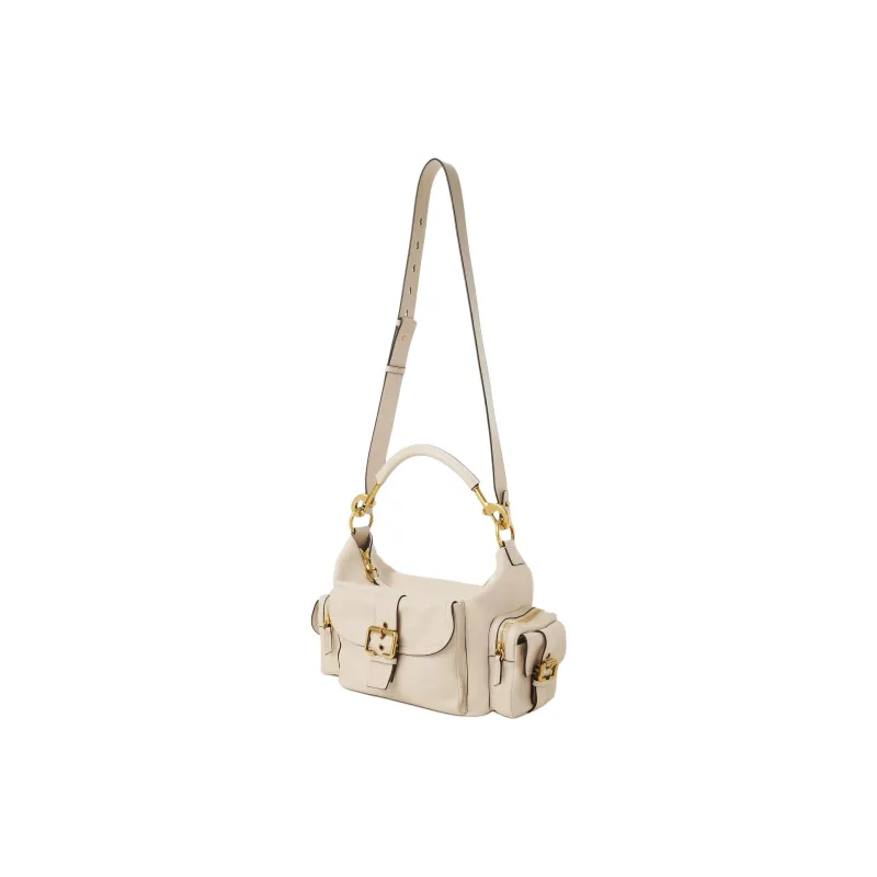 Chloe Natural Shiny Buffalo Leather Handbag Shoulder Bag Crossbody Bag Women's Beige-1