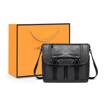 MashaLanti PVC Messenger Bag Shoulder Bag Crossbody Bag Regular Unisex Black
