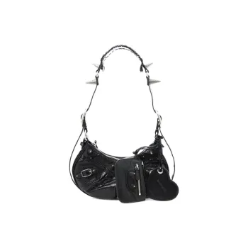 Balenciaga Le Cagole Lambskin Crossbody Bag, Shoulder Bag Mini Women's Black