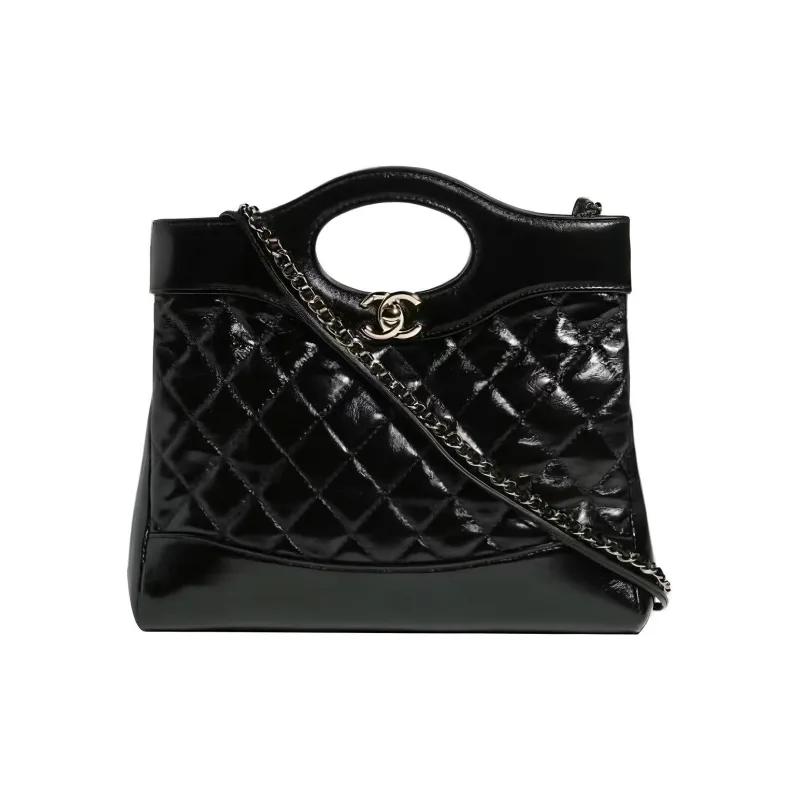 CHANEL Bright Lambskin Crossbody One Shoulder Handbag Trumpets Women's Black-1