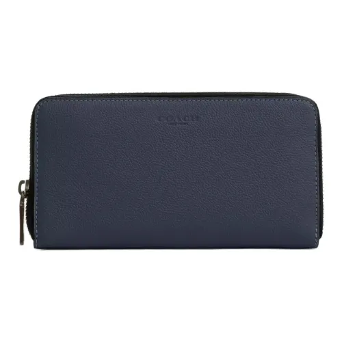 COACH Accordion Wallet Calfskin Wallet Small Size Men's Denim Blue