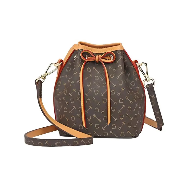 Why Artificial Leather Shoulder Bag Small Size Women's Apricot/Coffee/Coffee & Red-6
