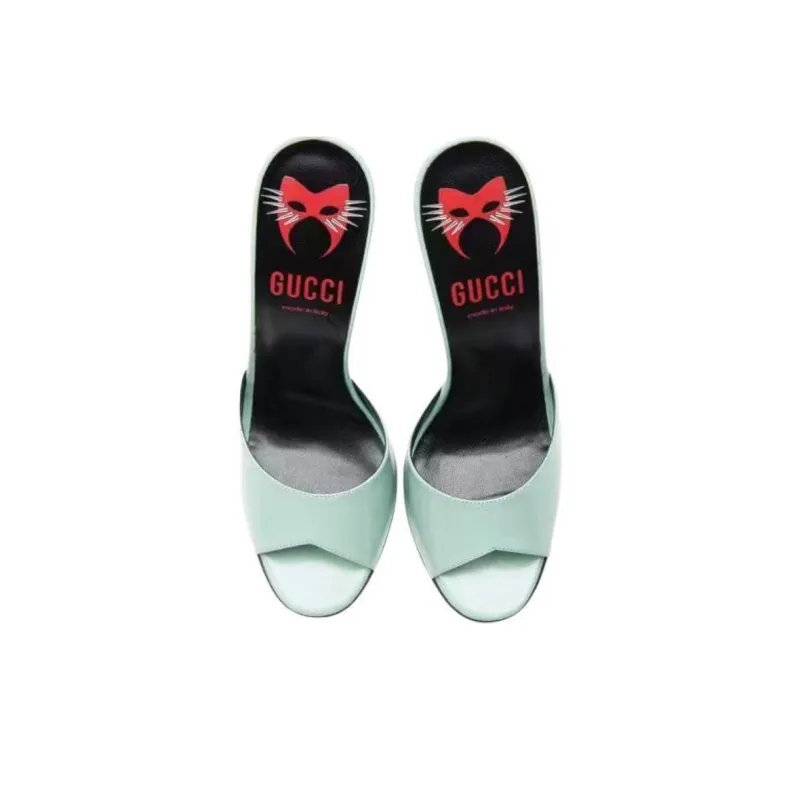 GUCCI Slide Slippers Women's Green-3