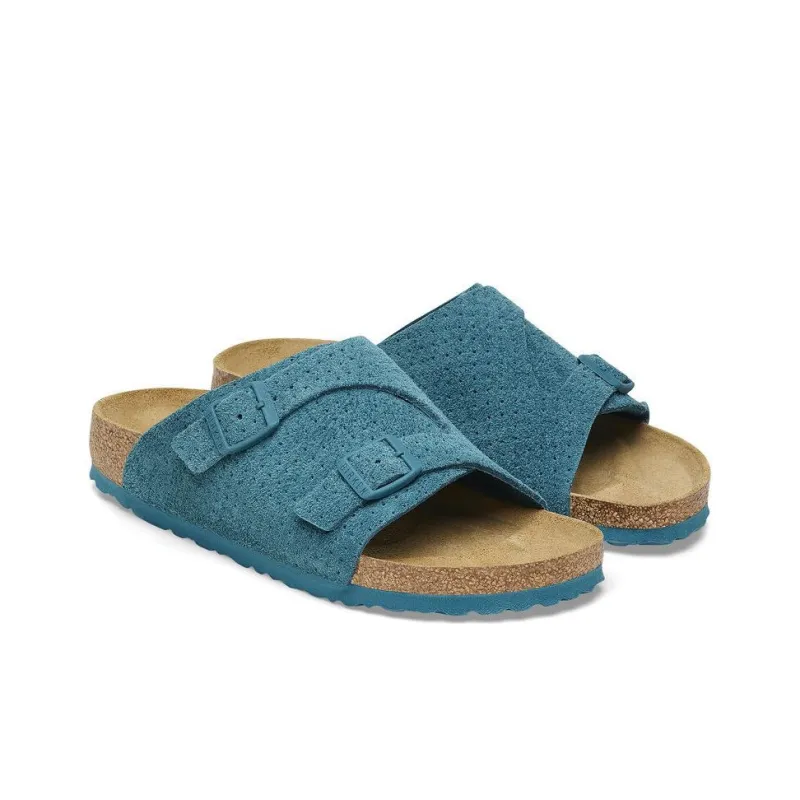 Birkenstock Zurich Slide Slippers Unisex Turquoise Narrow-3