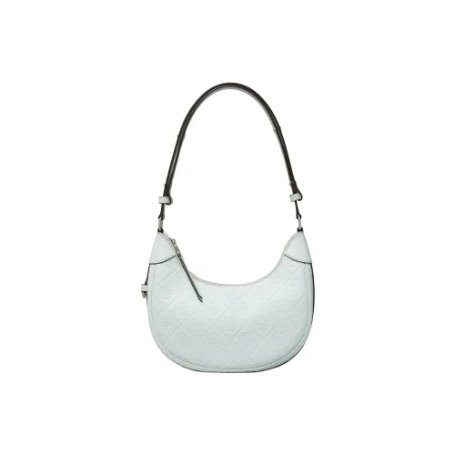TORY BURCH T Monogram Leather Crescent Bag Handbag Shoulder Bag Women's Ice Blue