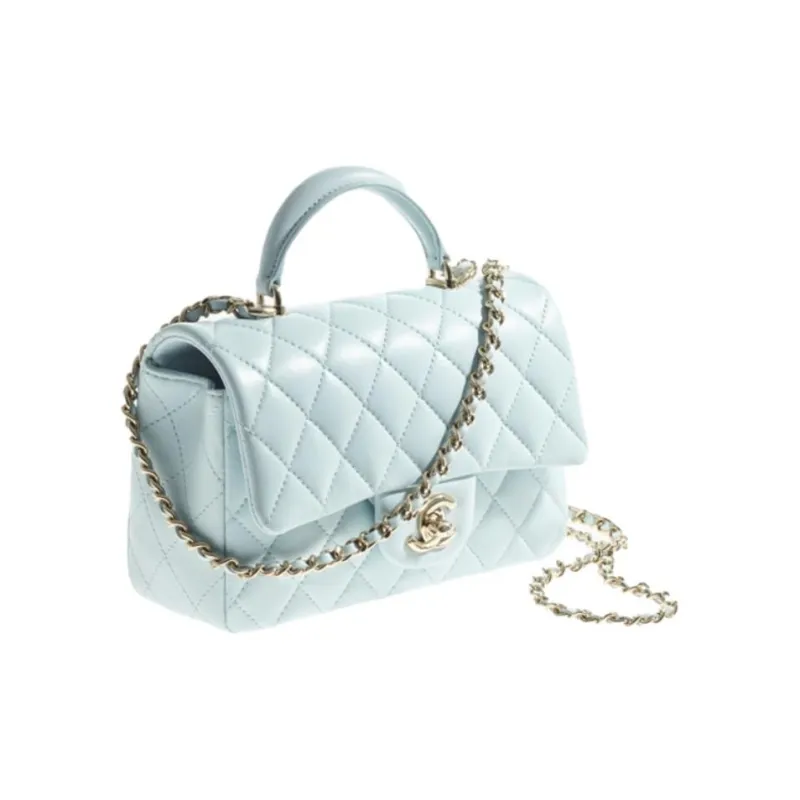 CHANEL Classic Flap CF Sheepskin Handbag, Shoulder Bag, Crossbody Bag Mini Women's Light Blue-1