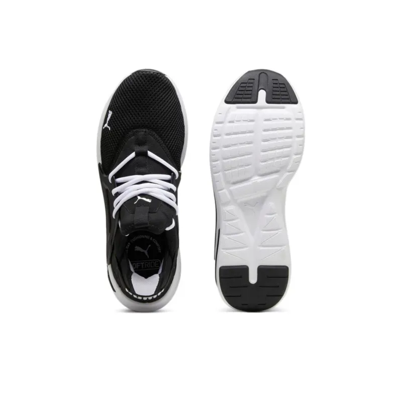 PUMA Softride Cushioning, Slip Resistant, And Abrasion Resistant Low Top Running Shoes Unisex Black White-4