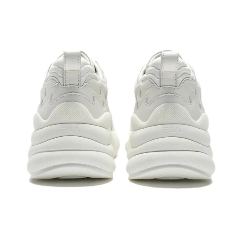 FILA Drop Anti Slip Wear Resistant Low Top Chunky Sneakers Women's Snow White-4