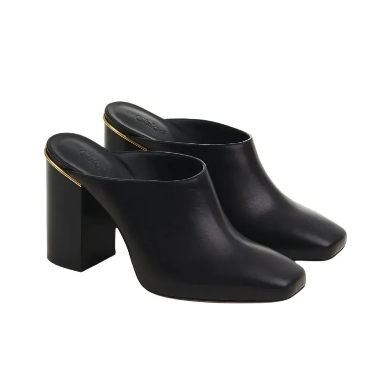 Chloe Closed Toe Slippers 9.5cm Women's Black-2