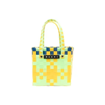 MARNI Logo Patch Woven Tote Bag