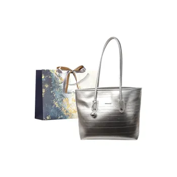 Iman's House PU Shoulder Bag Regular Women's Silver/Ecru/Black