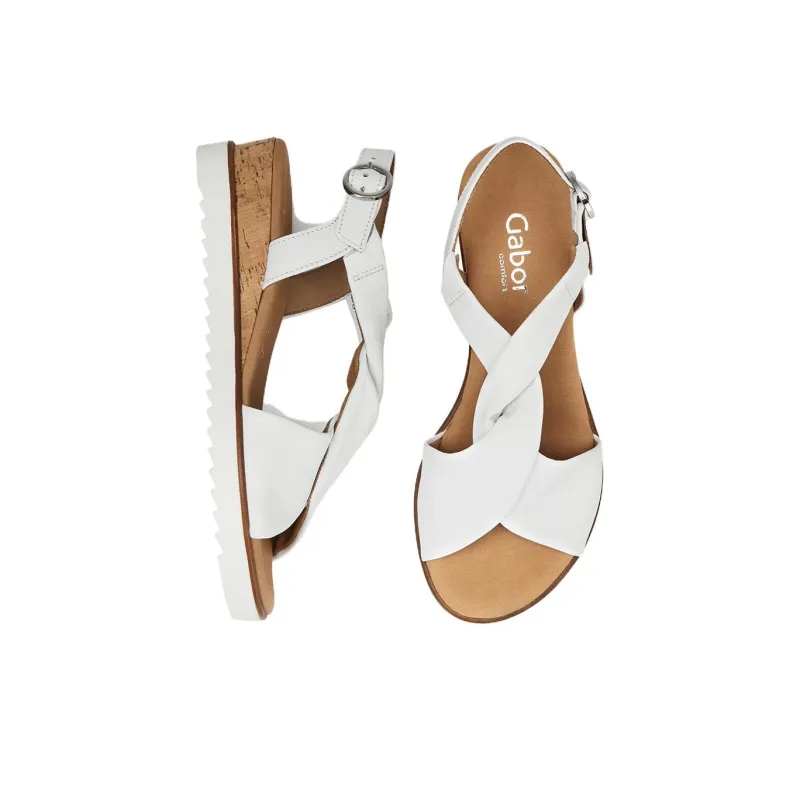 Gabor Strap Sandals 4.5cm Women's White-3