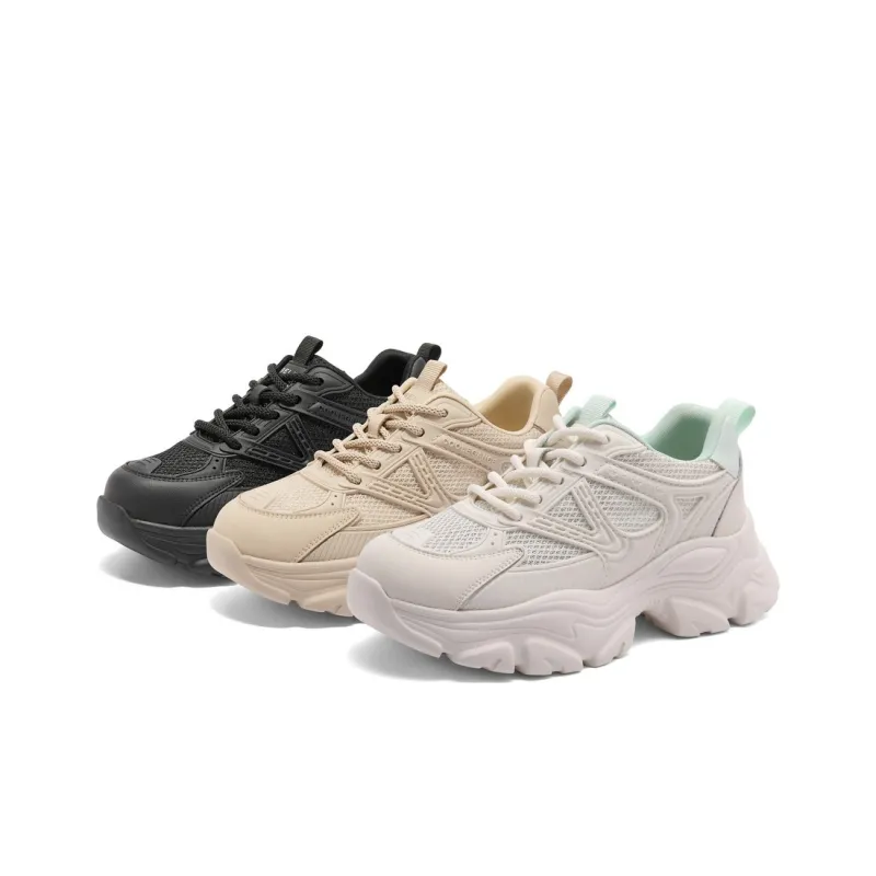 BELLE Anti-Slip Wear-Resistant Breathable Lightweight Height Increasing Low-Top Chunky Sneakers Women's-11