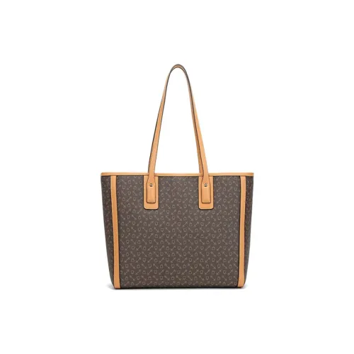 Why Artificial Leather Tote Bag, Shopping Bag, Handbag, Shoulder Bag Large Size Women's Coffee/Beige