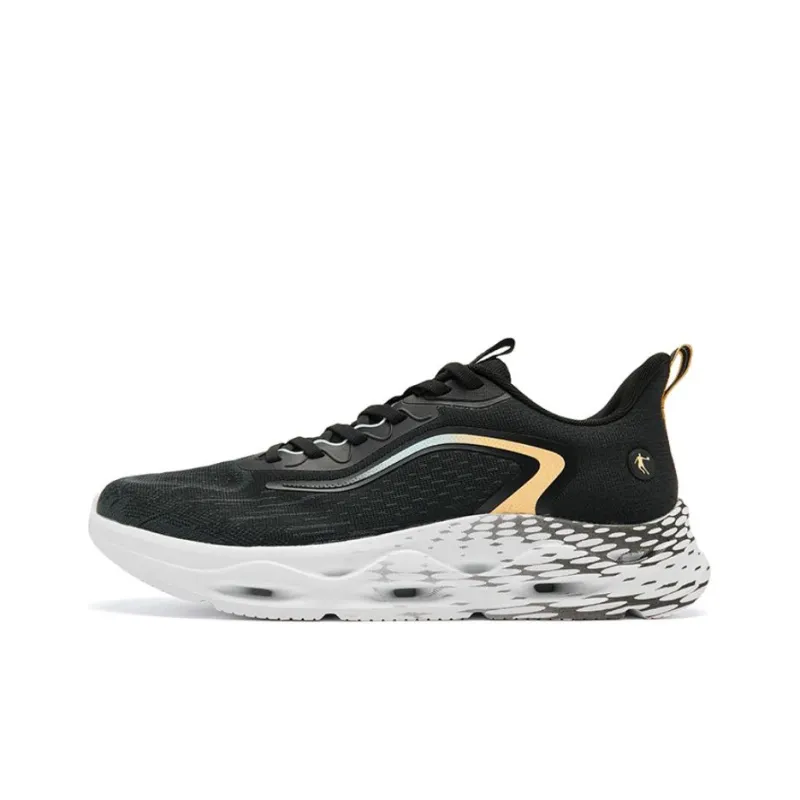 QIAODAN Cushioning And Breathable Low Top Running Shoes Men's Black Orange White-0