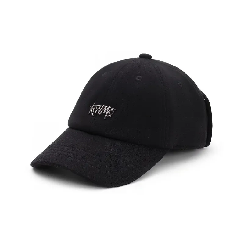 KENMO Cotton Polyester Blend Baseball Caps Unisex Black-3