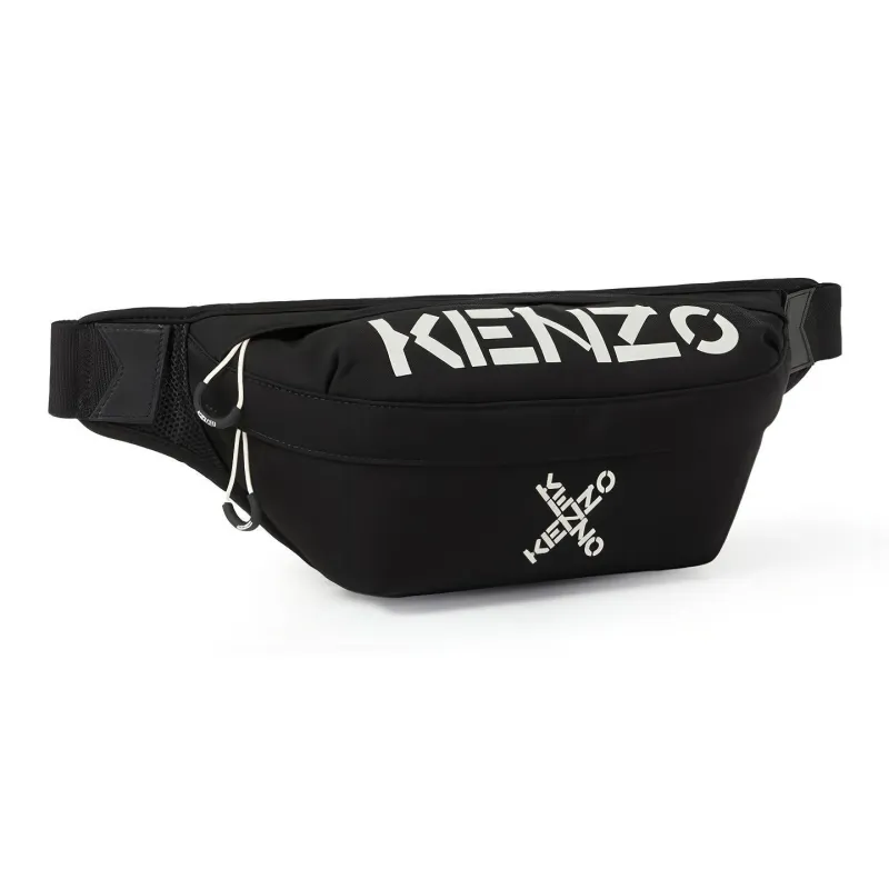 KENZO Polyester With Nylon Sling Bag Crossbody Bag Fanny Pack Regular Unisex Black-1
