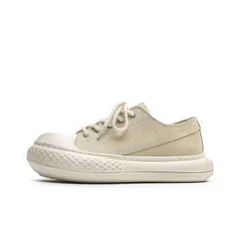 Angelmi Anti-Slip Wear-Resistant Low-Top Canvas Shoes Unisex Apricot