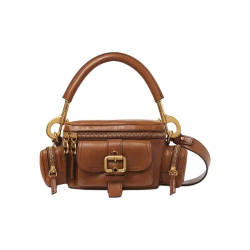 Chloe Buffalo Leather Camera Bag Handbag Shoulder Bag Crossbody Bag Small Size Women's Clay Brown