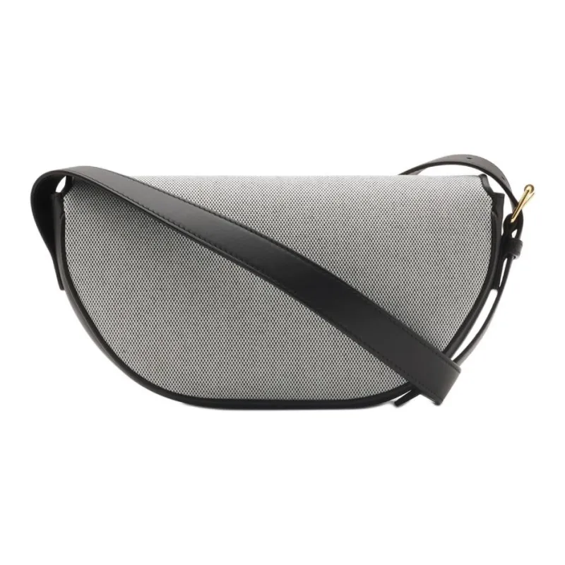Burberry Olympia Cotton Canvas Canvas Bag Shoulder Bag Crossbody Bag Small Size Women's Black-1