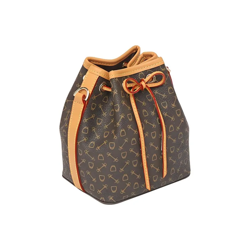 Why Artificial Leather Shoulder Bag Small Size Women's Apricot/Coffee/Coffee & Red-8