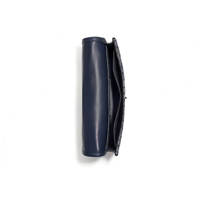 COACH Turnlock Jacquard Fabric With Leather Fanny Pack Small Size Unisex Denim Blue-2