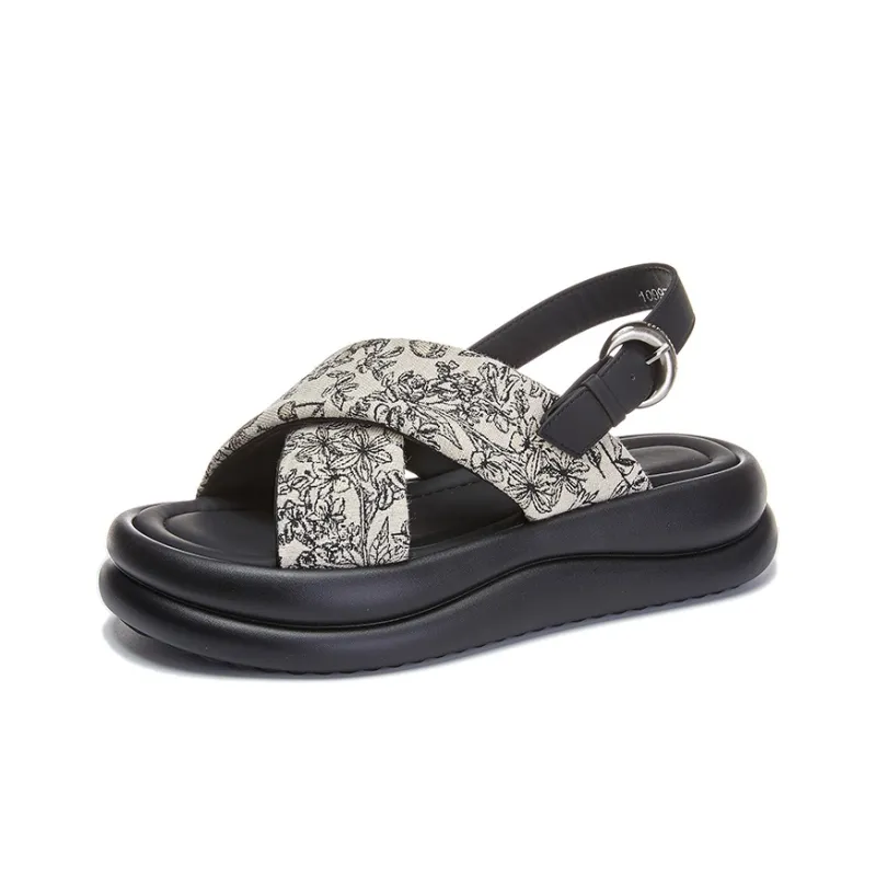 Help Beach Sandals Women's Black/Beige-12