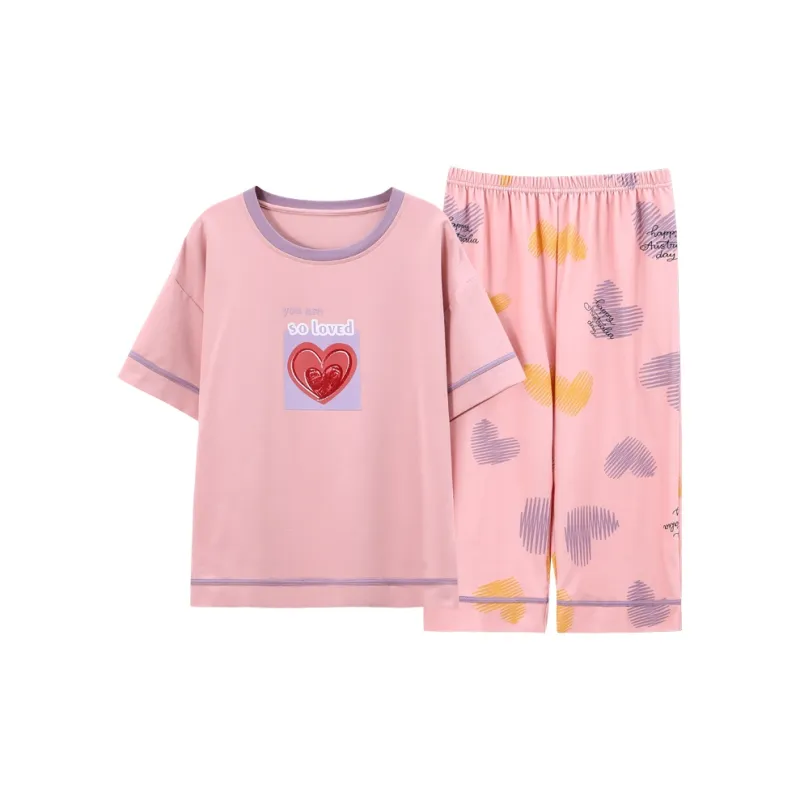 The Story Of The Flower Season Pajama Set Women's Light Pink-0