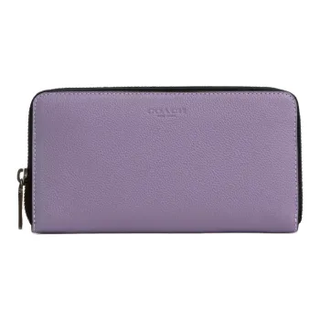 COACH Accordion Wallet Calfskin Wallet Small Size Women's Purple Lilac