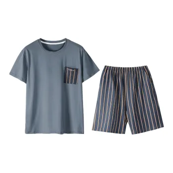 XIN1BU Pajama Set Men's Gray Blue