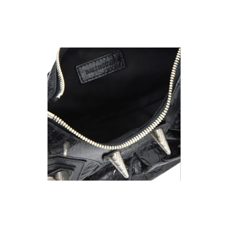 Balenciaga Le Cagole Lambskin Crossbody Bag, Shoulder Bag Mini Women's Black-3