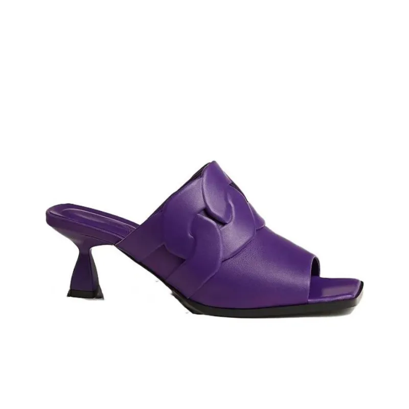 HERMES Hanna Slide Slippers Women's Purple-1