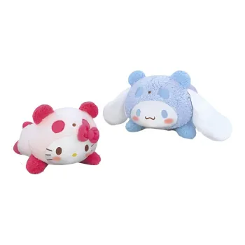 FURYU Hello Kitty With Cinnamoroll Panda Costume And Cuddling Dolls Plush Doll 35cm High