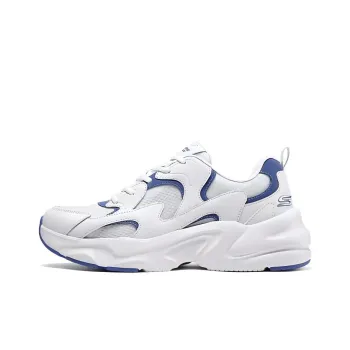 Skechers DLITES Wear Resistant Cushioning Breathable Lightweight Low Top Chunky Sneakers Men's Blue White