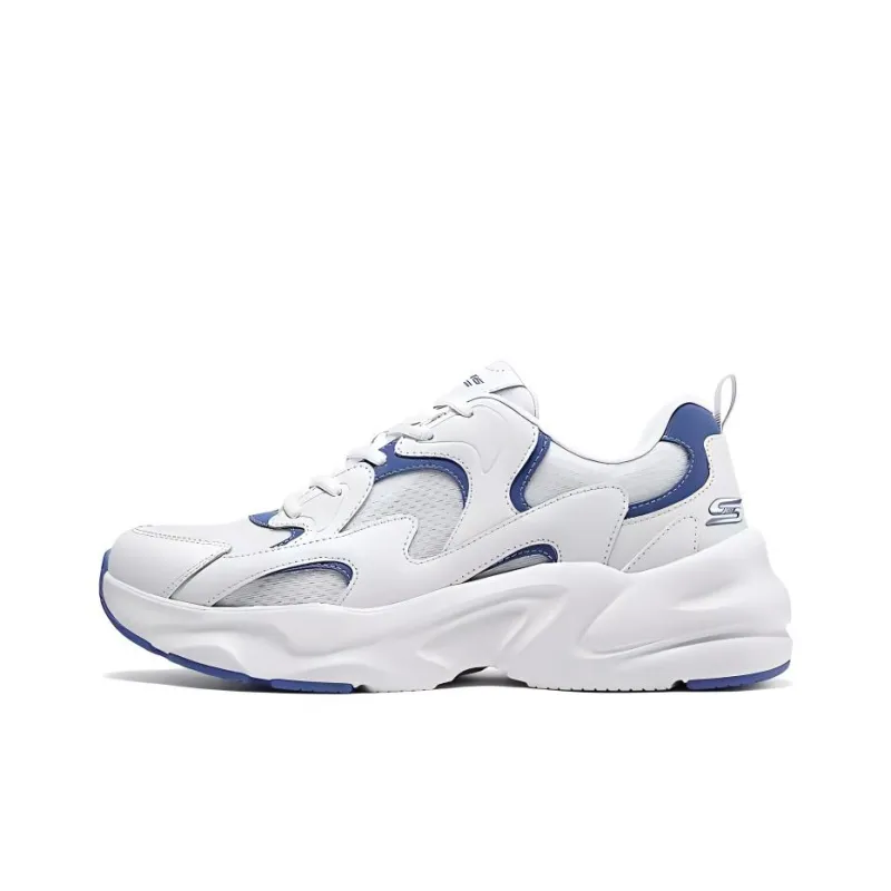 Skechers DLITES Wear Resistant Cushioning Breathable Lightweight Low Top Chunky Sneakers Men's Blue White-0