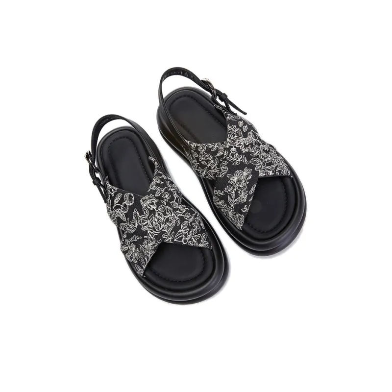 Help Beach Sandals Women's Black/Beige-4