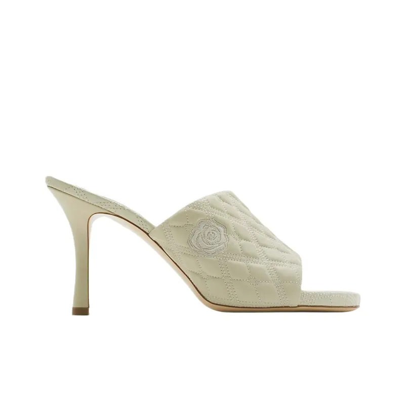 Burberry Slide Slippers 8.5cm Women's Light Green-1
