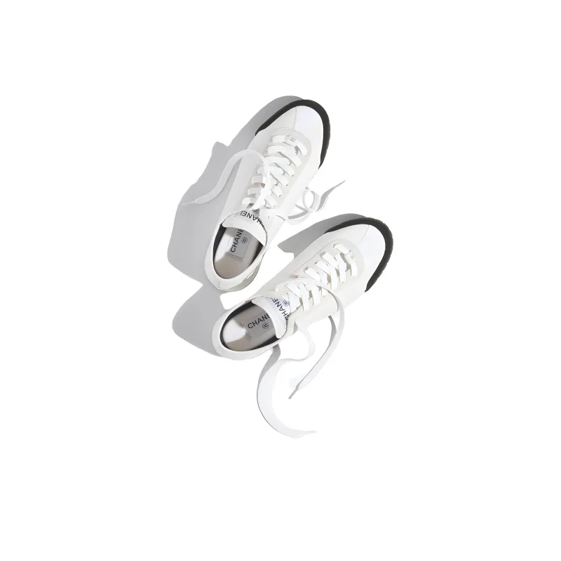 CHANEL Low-Top German Army Trainers Casual Shoes Women's White-4
