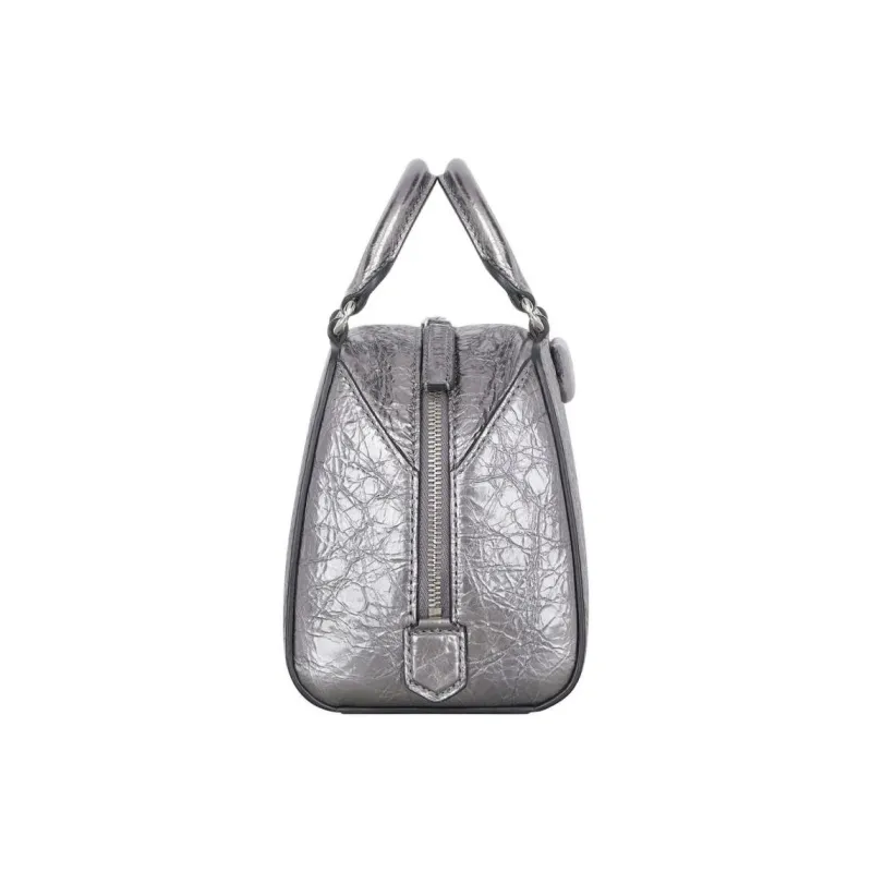 GIVENCHY Antigona Laminated Lambskin Shoulder Bag, Crossbody Bag, Handbag Women's Silver Gray-1