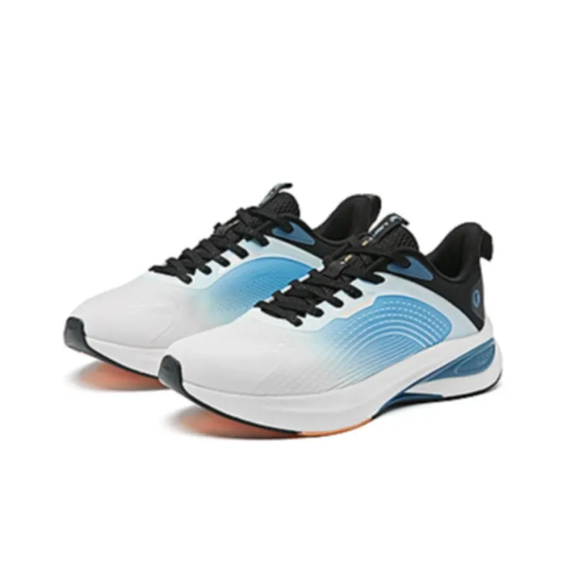 QIAODAN Cushioning Lightweight Low Top Running Shoes Men's Blue White Black-1