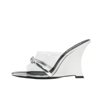 VERSACE Medusa Slide Slippers 9.5cm Women's Silver