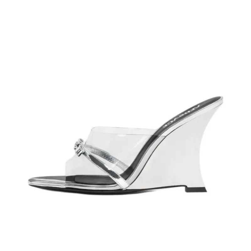 VERSACE Medusa Slide Slippers 9.5cm Women's Silver-0
