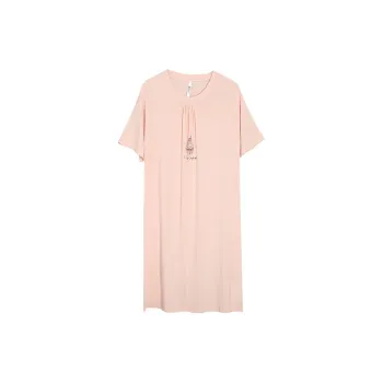 Red Beans At Home Nightgown Women's Sweet Orange Pink