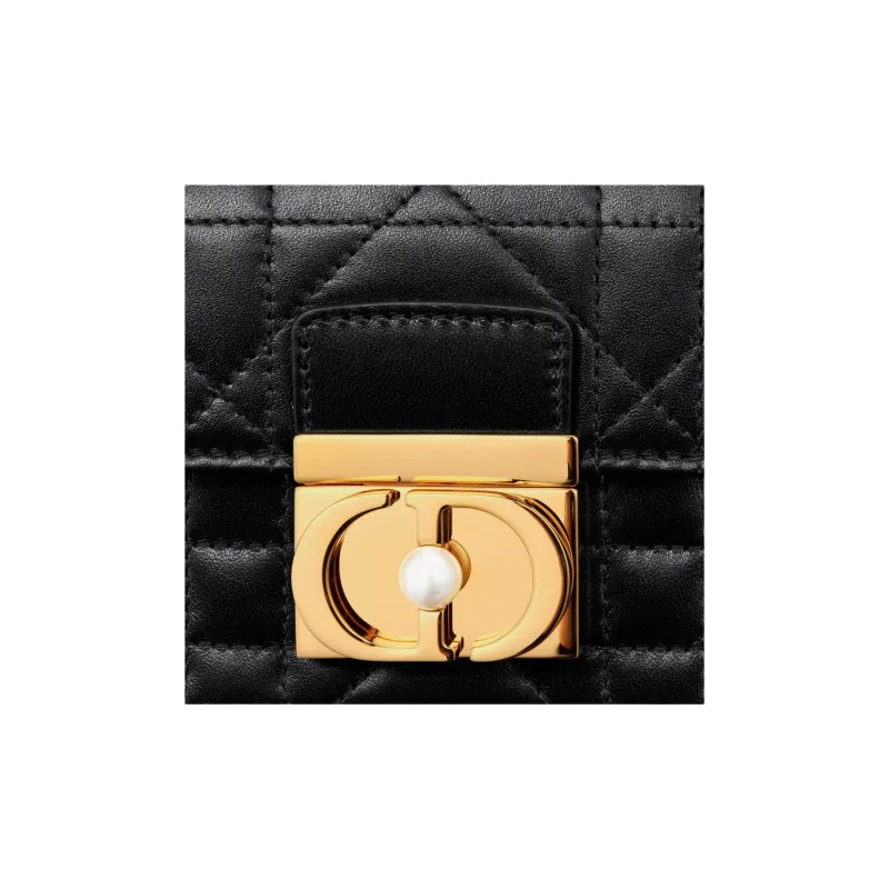DIOR Cow Leather & Metal Handbag, Shoulder Bag, Crossbody Bag Mini Women's Black-5